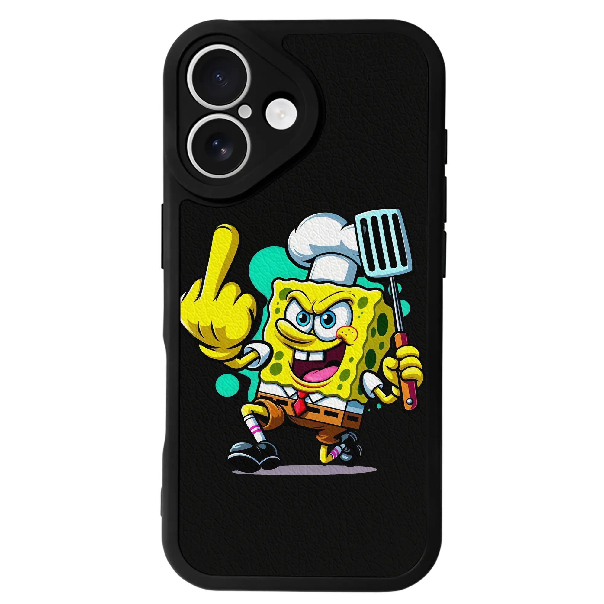 スポンジボブ グッズ スポンジボブ - IPhone 16シリーズ対応 ・ シリコンスマホケース ・ レザー調 ・ 高精度フィット ・ 耐衝撃 ・ ワイヤレス充電対応 ・ 精密カット